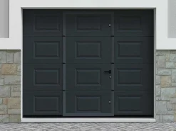 Sectionale Garagedeur Met Motor Met Centrale Antraciet Loopdeur - Caopas-Somfy Best