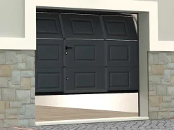 Sectionale Garagedeur Met Motor Met Centrale Antraciet Loopdeur - Caopas-Somfy Best