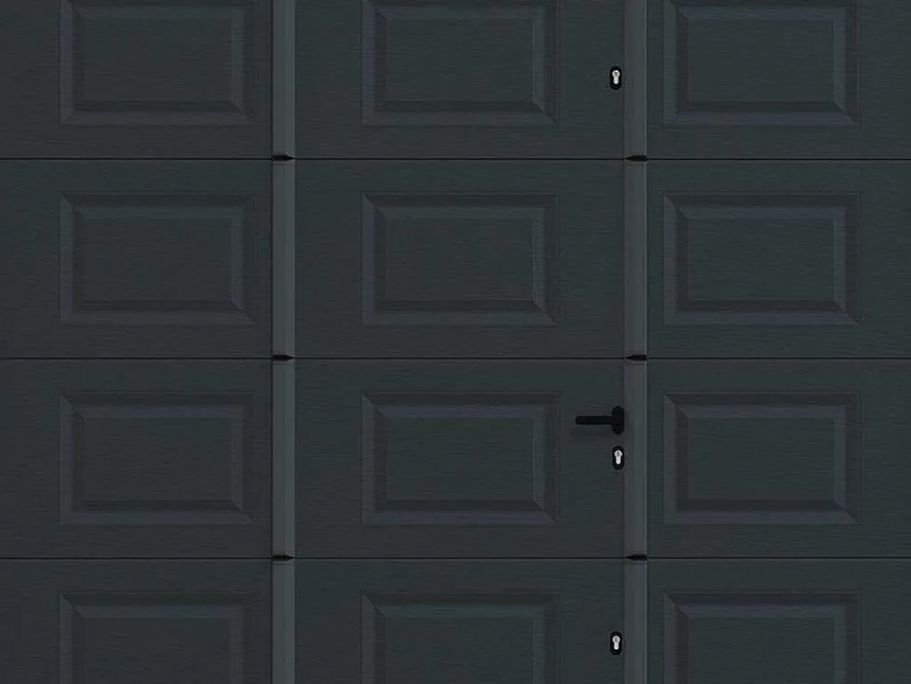 Sectionale Garagedeur Met Motor Met Centrale Antraciet Loopdeur - Caopas-Somfy Best