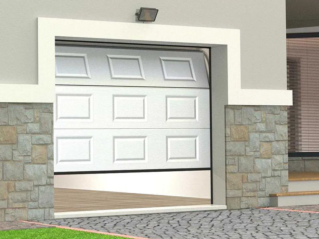 Sectionale Garagedeur Met Witte Cassette En Motor - Caopas-Somfy Outlet