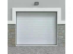 Sectionale Garagedeur Wit Gegroefd Effect Met Motor - Noria-Vente-unique