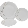 Servies 18 Stuks Van Porselein - Wit En Goud - Linasio-OZAIA Discount