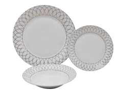 Servies 18 Stuks Van Porselein - Wit En Goud - Serisia-OZAIA New
