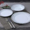 Servies 18 Stuks Van Porselein - Wit En Zilver - Dynao-OZAIA Online