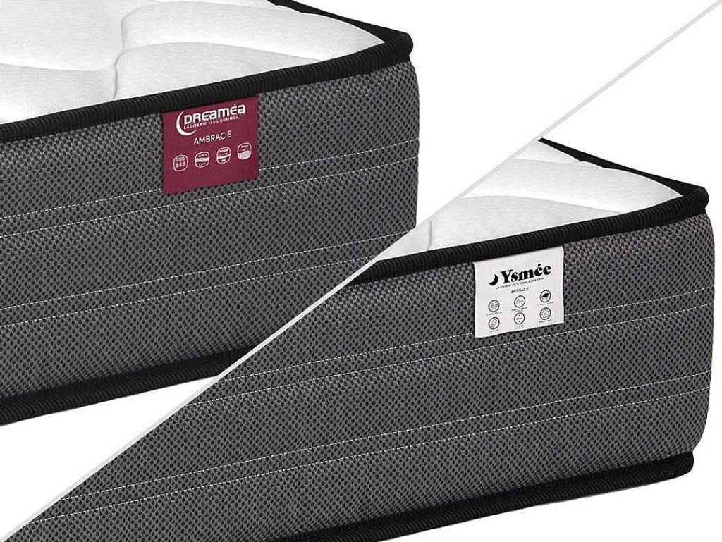 Set 160 X 200 Cm Bedbodem + Matras Met Pocketveren - Ambracie Van Ysmee-Ysmée Outlet