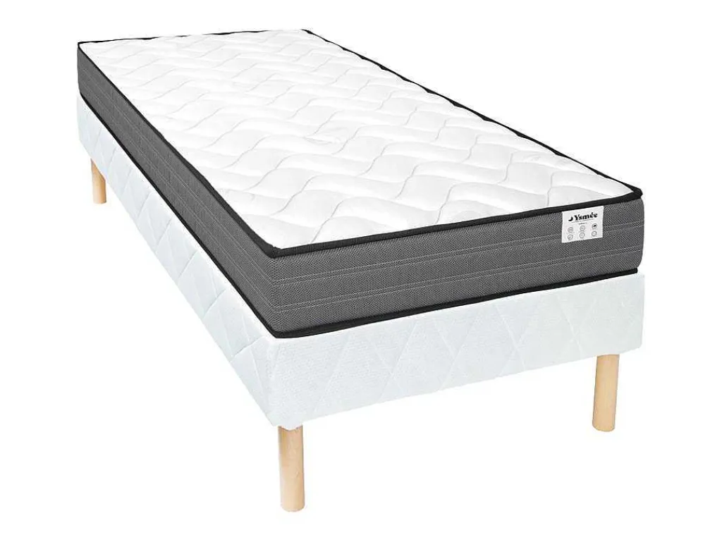 Set 90 X 190 Cm Bedbodem + Matras Met Pocketveren - Ambracie Van Ysmee-Ysmée Best