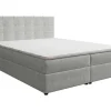 Set Bed Met Hoofdbord Met Capitons + Bedbodem Met Opbergruimte + Matras + Dekmatras - 180 X 200 Cm - Stof - Lichtgrijs - Kida Van Ysmee-Ysmée Outlet