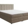 Set Bed Met Hoofdbord Met Capitons + Bedbodem Met Opbergruimte + Matras+ Dekmatras- 180 X 200 Cm - Stof - Taupegrijs - Kida Van Ysmee-Ysmée