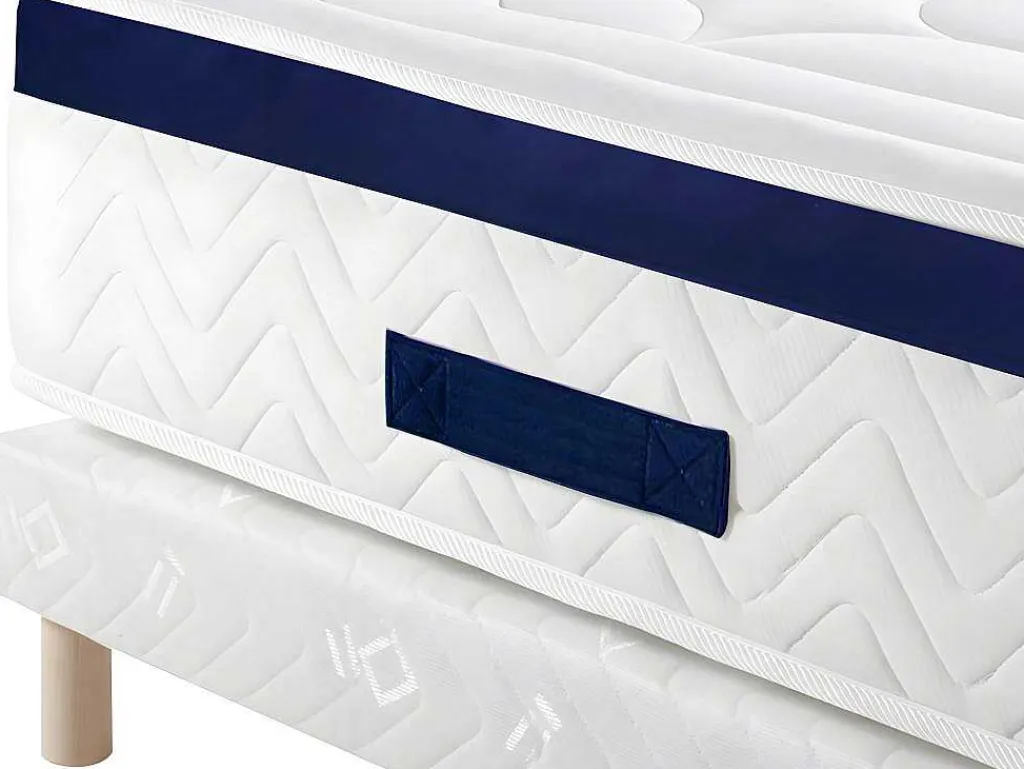 Set Bedbodem En Matras Pocketveren En Vormgeheugen Met Textuur Marquis Van Dreamea - Dikte 30 Cm - 140 X 190 Cm - Blauw-Palacio Outlet