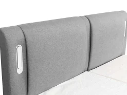 Set Boxspring + Hoofdbord Met Ledlampjes + Elektrische Relaxbedbodems + Matras + Topmatras - 2 X 90 X 200 Cm - Grijze Stof - Astemi Van-Palacio Online