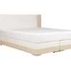 Set Boxspring En Matras Met Hoofdeinde Met Leds + Lattenbodem + Matras + Dekmatras Asti Van Ysmee - 160 X 200 Cm - Kunstleer - Creme Wit-Ysmée Hot
