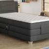Set Boxspring Hoofdbord + Elektrische Bedbodem + Matras + Topmatras Castel Van - 100X200Cm - Lichtgrijze Stof-Palacio Discount