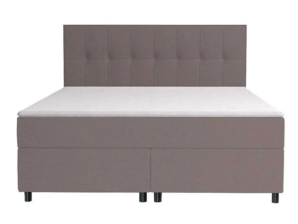 Set Boxspring Hoofdbord + Bedbodems + Matras + Topmatras Siero Van Ysmee - 180 X 200 Cm - Stof - Grijs-Ysmée New