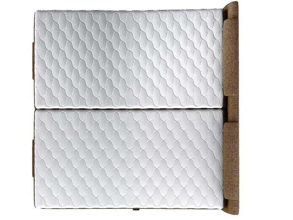 Set Boxspring Hoofdbord + Elektrische Bedbodem + Matras + Topmatras Castel Van - 2X90X200Cm - Beige Stof-Palacio Online