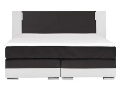 Set Boxspring Hoofdbord Met Led-Verlichting + Bedbodems + Matras + Topmatras Asti Van Ysmee - 180 X 200 Cm - Kunstleer - Wit En Grijs-Ysmée Best