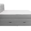 Set Boxspring Met Hoofdbord + Bedbodems Met Opbergruimte + Matras + Dekmatras - 160 X 200 Cm - Lichtgrijze Stof - Perama Van-Palacio Online