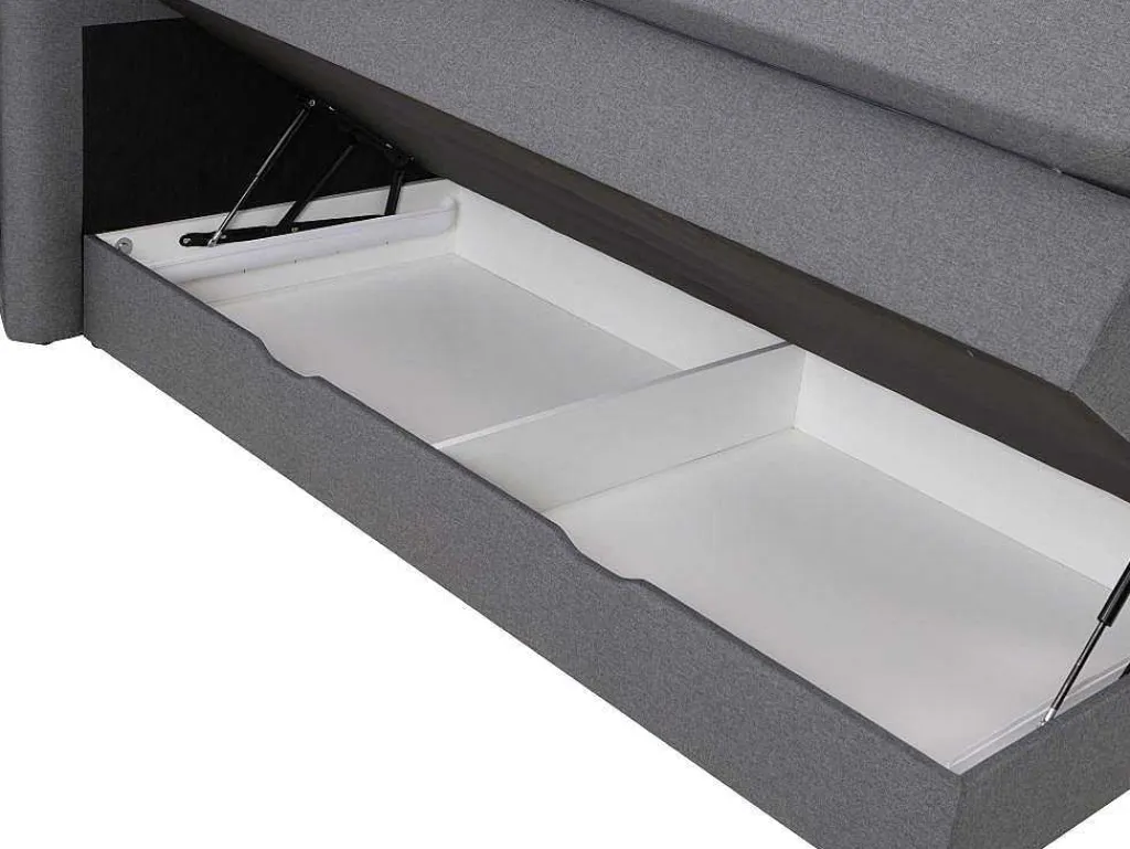 Set Boxspring Met Hoofdbord + Bedbodems Met Opbergruimte + Matras + Dekmatras - 160 X 200 Cm - Antracietkleurige Stof - Perama Van-Palacio Outlet