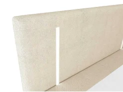 Set Boxspring Met Hoofdbord Met Ledverlichting + Bedbodem + Matras + Dekmatras - 180 X 200 Cm - Stof - Beige - Ono Van Ysmee-Ysmée Discount
