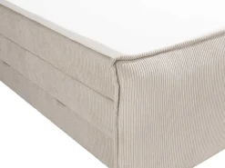 Set Boxspring Met Hoofdeinde + Bedbodems Met Opbergruimte + Matras + Dekmatras - 2 X 80 X 200 Cm - Ivoorwit Ribfluweel - Rhoda Van-Palacio Discount