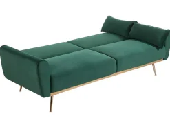 Set Donkergroene 3-Zitsslaapbank Launei En Taupekleurig Tapijt Dolce-Vente-unique New
