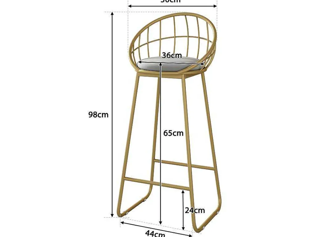 Set "Eat Standing": Bartafel En 2 Krukken - Metalen Structuur - Goud-ModernLuxe Sale