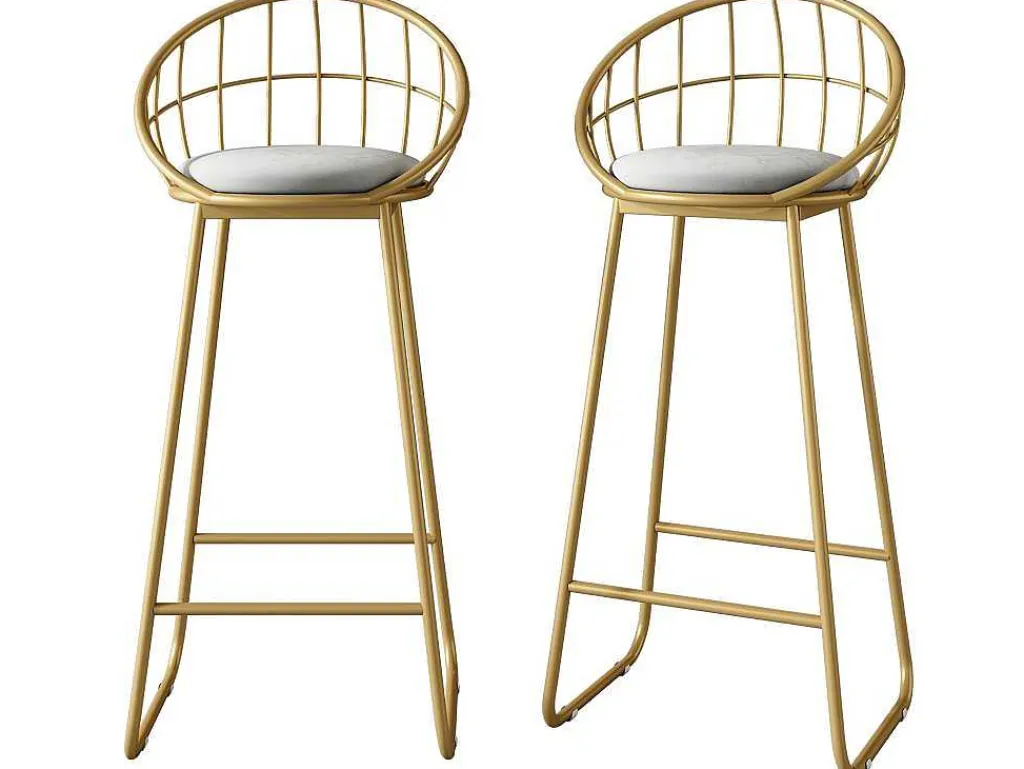 Set "Eat Standing": Bartafel En 2 Krukken - Metalen Structuur - Goud-ModernLuxe Sale