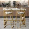Set "Eat Standing": Bartafel En 4 Krukken - Metalen Structuur - Goud-ModernLuxe Best