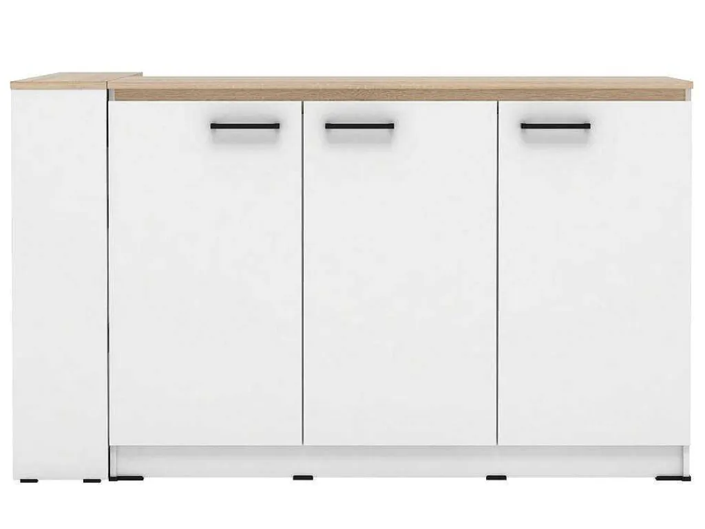 Set Keukeneiland + 2 Krukken - Wit En Licht Naturel - Nusice-Vente-unique Hot