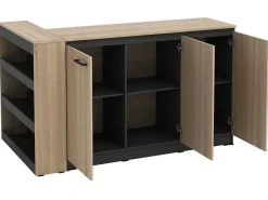 Set Keukeneiland + 2 Krukken - Zwart En Licht Naturel - Nusice-Vente-unique Clearance