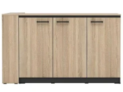 Set Keukeneiland + 2 Krukken - Zwart En Licht Naturel - Nusice-Vente-unique Clearance