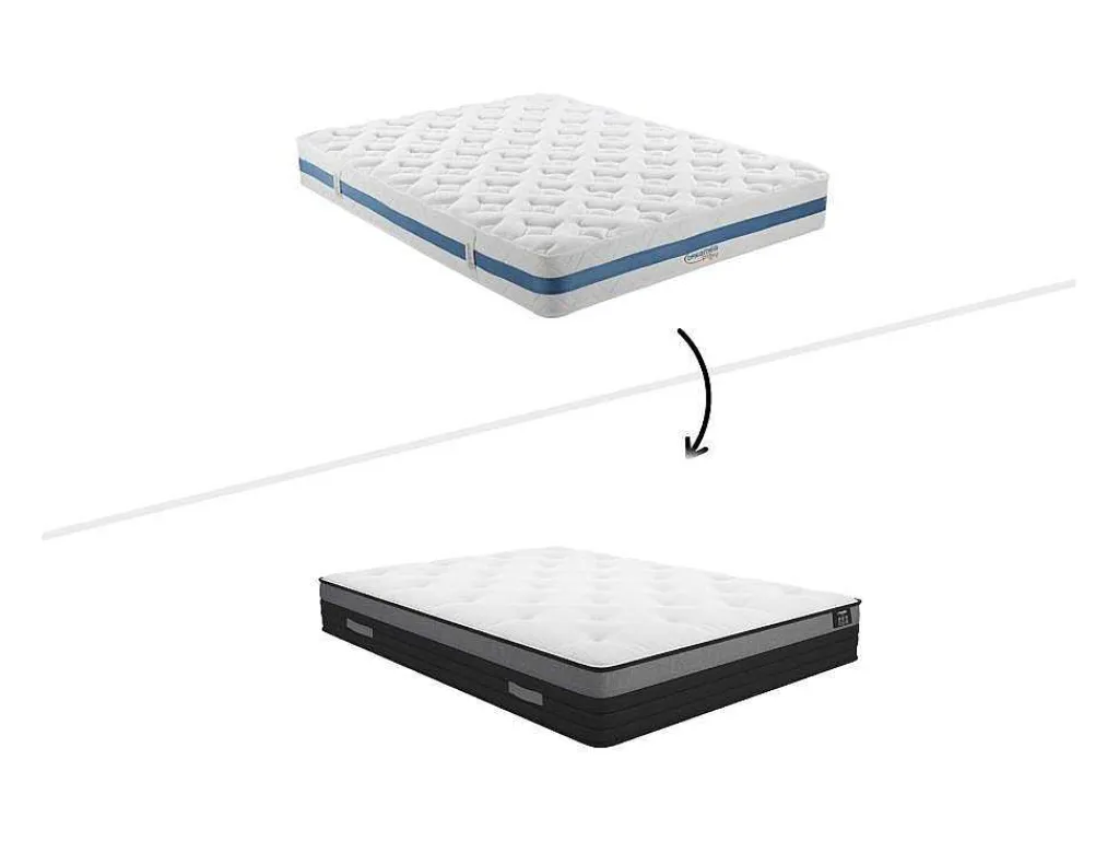 Set Lattenbodem + Matras 1118 Pocketveren Met Ventilatieband Airplay Van Dreamea Play Dikte 24 Cm - 180 X 200 Cm-Ysmée New