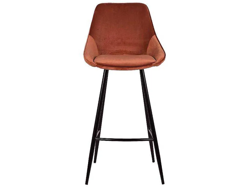 Set Van 2 Barkrukken - Fluweel - Terracotta - Masurie-Vente-unique Sale