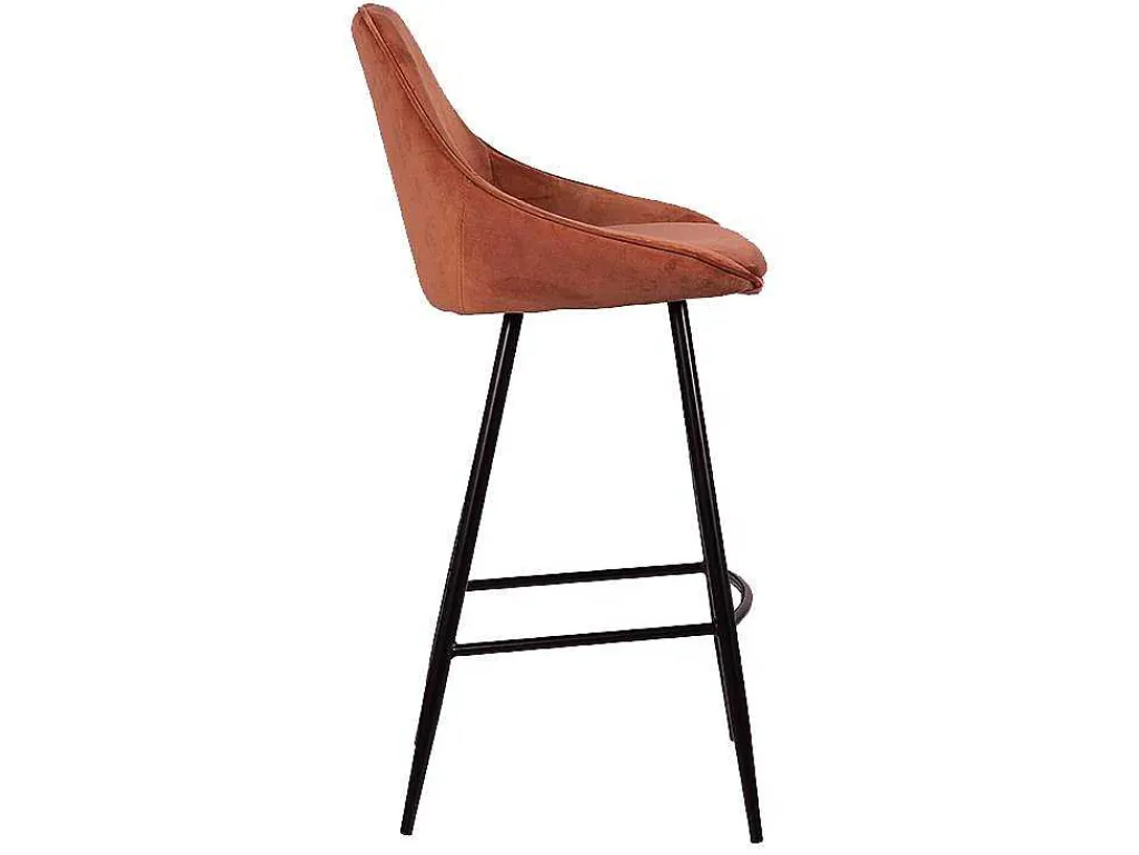 Set Van 2 Barkrukken - Fluweel - Terracotta - Masurie-Vente-unique Sale