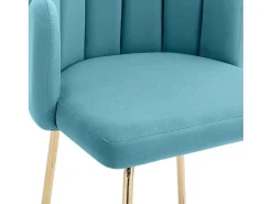Set Van 2 Barkrukken - Fluweel En Metaal - Blauw-Vente-unique Hot