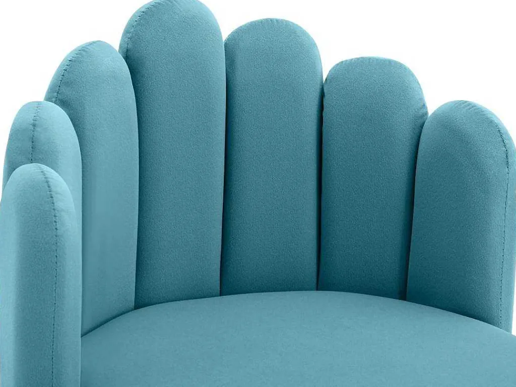 Set Van 2 Barkrukken - Fluweel En Metaal - Blauw-Vente-unique Hot