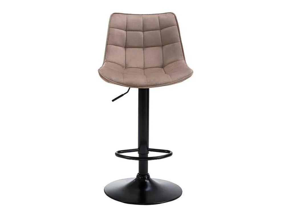 Set Van 2 Barkrukken Lima Ii - Fluweel & Metaal - Beige-Vente-unique Online