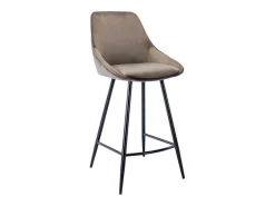Set Van 2 Barkrukken Masurie - Fluweel - Taupe-Vente-unique Sale