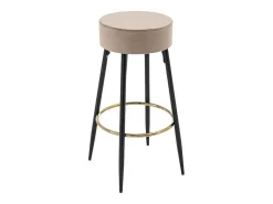 Set Van 2 Barkrukken Van Velours En Zwart Staal - Beige En Goudkleurig - Belinio I-Vente-unique Discount