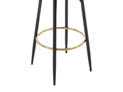 Set Van 2 Barkrukken Van Velours En Zwart Staal - Beige En Goudkleurig - Belinio I-Vente-unique Discount