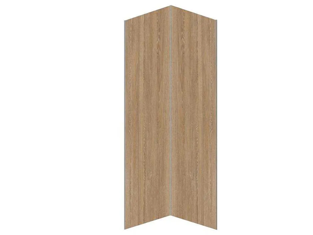 Set Van 2 Douchewandpanelen Met Houteffect Van Aluminium Met Profielen - 2 X L90 X H210 Cm Eneko-Shower & Design Online