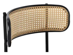Set Van 2 Fluwelen En Rotan Stoelen - Metalen Poten - Grijs-ModernLuxe Discount