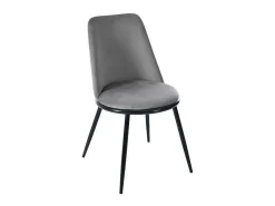 Set Van 2 Fluwelen Gestoffeerde Stoelen Met Rugleuning - Zwart Metalen Structuur - Grijs-ModernLuxe Best