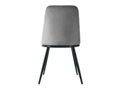 Set Van 2 Fluwelen Gestoffeerde Stoelen Met Rugleuning - Zwart Metalen Structuur - Grijs-ModernLuxe Best