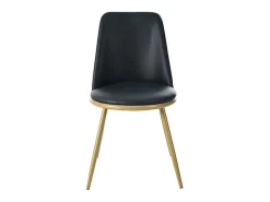 Set Van 4 Fluwelen Gestoffeerde Stoelen Met Rugleuning - Goudkleurige Metalen Structuur - Zwart-ModernLuxe Discount