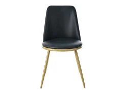 Set Van 4 Fluwelen Gestoffeerde Stoelen Met Rugleuning - Goudkleurige Metalen Structuur - Zwart-ModernLuxe Discount