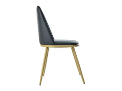 Set Van 4 Fluwelen Gestoffeerde Stoelen Met Rugleuning - Goudkleurige Metalen Structuur - Zwart-ModernLuxe Discount