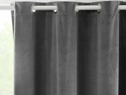 Set Van 2 Fluwelen Gordijnen - 140 X 260 Cm - Grijs - Ahtari-OZAIA Best