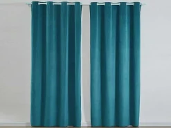 Set Van 2 Fluwelen Gordijnen - 140 X 260 Cm - Blauw - Ahtari-OZAIA Online