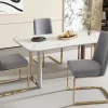 Set Van 4 Fluwelen Sledestoelen - Rugleuning Ruitpatroon - Onderstel Goudkleurig Metaal - Grijs-ModernLuxe Online