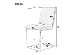 Set Van 4 Fluwelen Sledestoelen - Rugleuning Ruitpatroon - Onderstel Zilverkleurig Metaal - Beige-ModernLuxe New